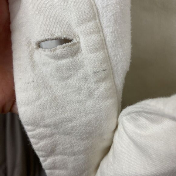 Prana Womens Large L Fleece Lined Rowen Jacket Off White Midweight Cotton Button - Picture 12 of 13